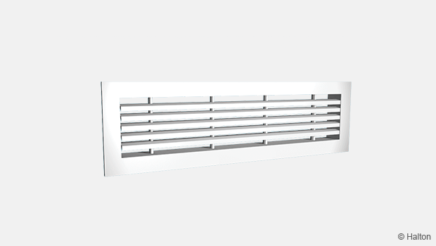 Aluminium grille, Halton ALE. Suitable for supply and exhaust
