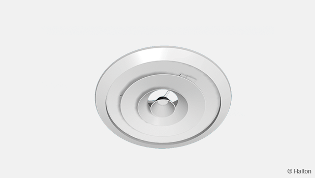 Diffuseur blanc design acier circulaire pour dalle faux-plafond